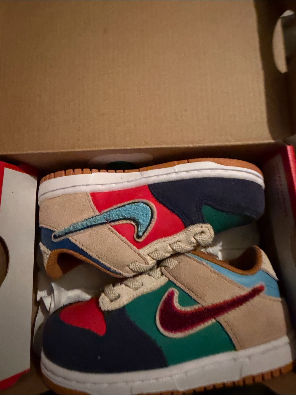 Nike Kids Multicolor Sneakers - Beige, Red, Teal, Green, Navy